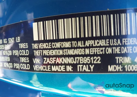 2018 Alfa Romeo Stelvio Ti Sport Awd z USA, uszkodzony, nr VIN ZASFAKNN0J7B95122